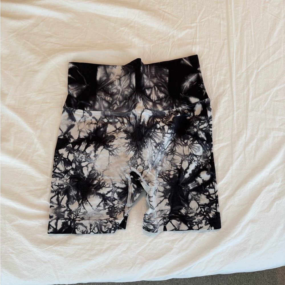 Women's Black and White Bike Shorts